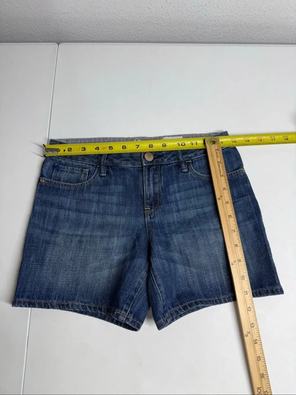 Gap Kids 1969 Denim Shorts Girls Sz 14 Regular Blue Cotton Adjustable Waist